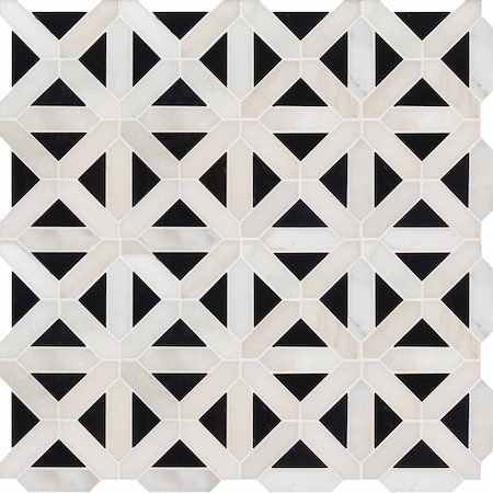 Msi Retro Fretwork 12 In. X 12 In. X 10Mm Polished Marble Mesh-Mounted Mosaic Tile, 10PK ZOR-MD-0151